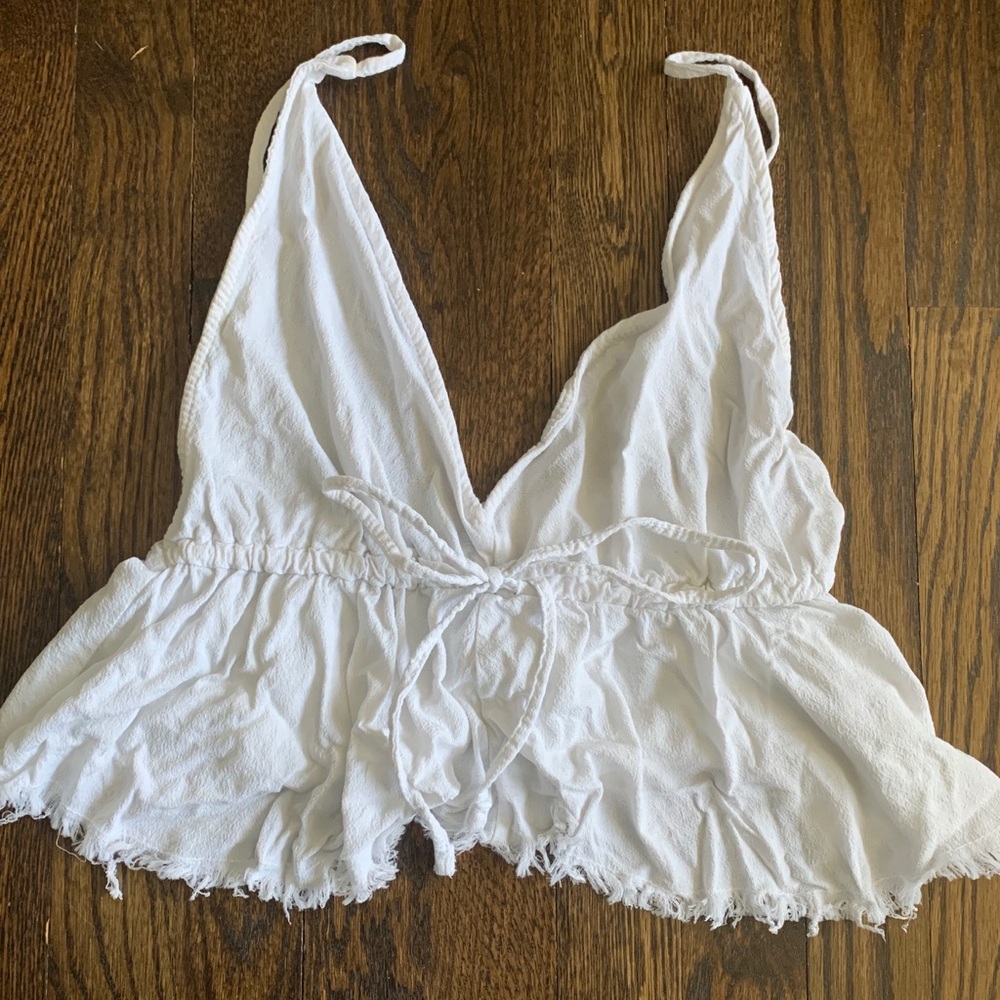 Brandy Melville Cropped White Tank Top